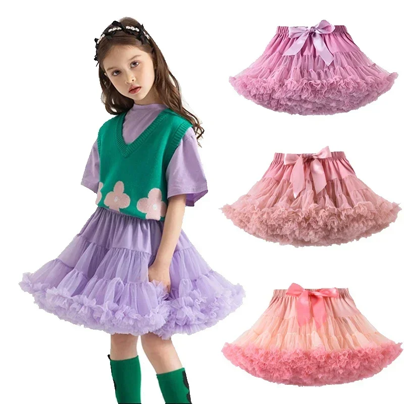 Little Girls Tutu Skirts Black Fluffy Toddler Tulle Princess Ball Gown Pettiskirt Ballet Dance Kids Party/birthday Skirt 1-12T image 2