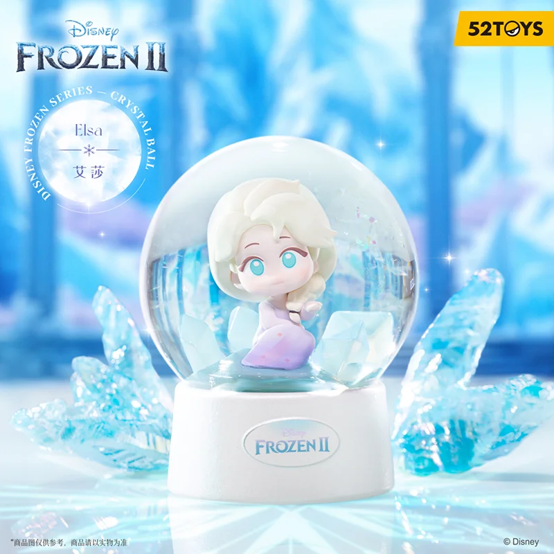 

Disney Frozen Series, 52 игрушки, хрустальный шар, слепая коробка-Эльза, Анна, снежное сокровище, настольное украшение ручной работы, модный подарок на день рождения