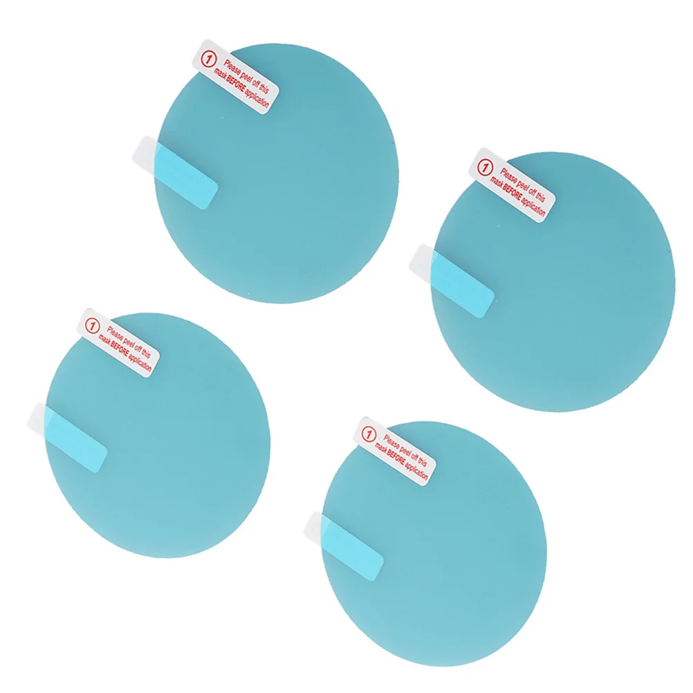 

4pcs Round Car Waterproof Anti-fog Film Rearview Mirror Film Anti-glare Rainproof Film (With Packaging Tools)