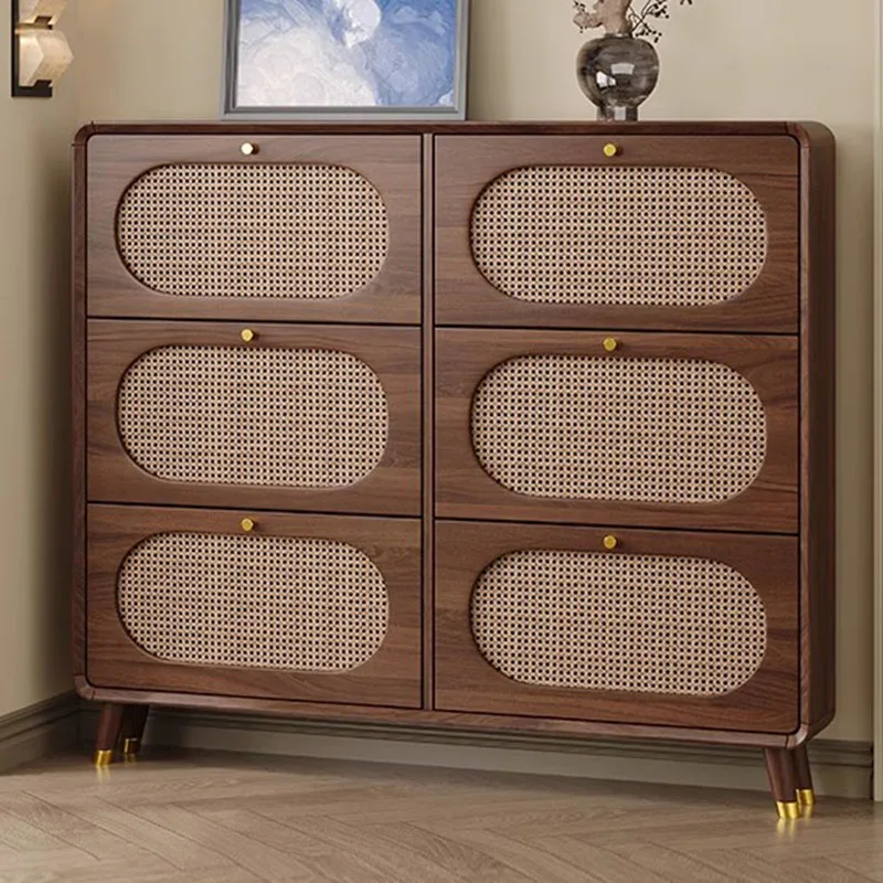 Lemari Sepatu Vertikal Kayu Interior Besar Fashion Profesional Rak Sepatu Antik Kreatif Sapateira Lounge Suite Furniture