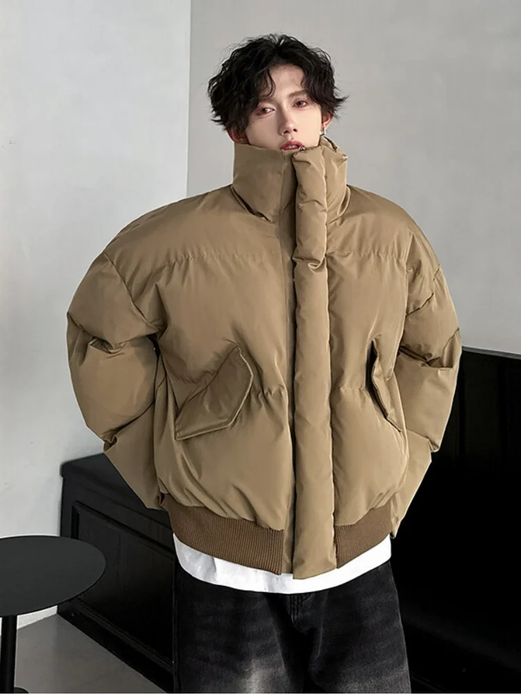 

Утепленная мужская куртка-бомбер в американском стиле из хлопка и полиэстера, зимняя теплая короткая куртка с воротником-стойкой, повседневная одежда