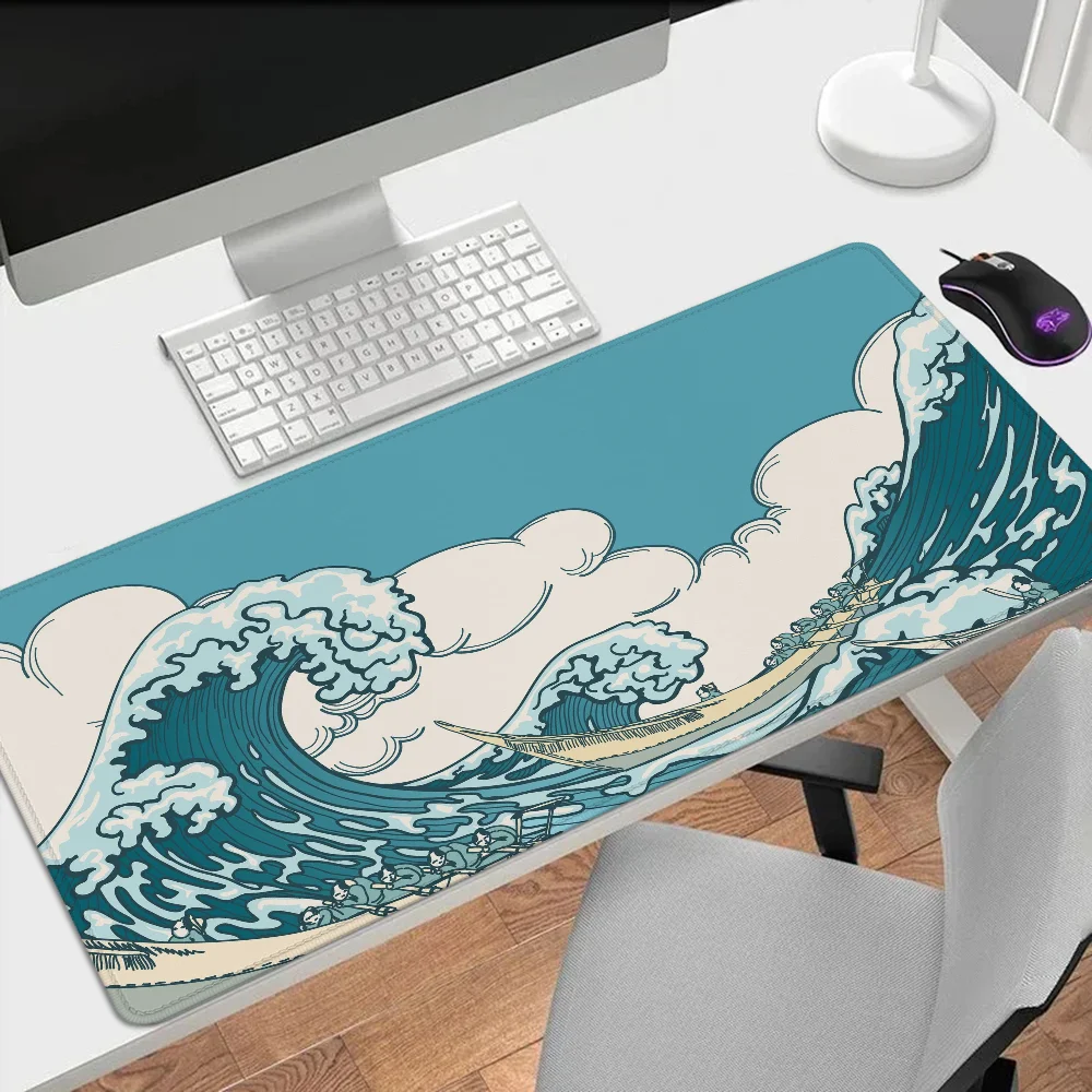 Japanese Waves Mousepad para Gamer, 900x400 PC Gaming Acessórios, Tapete de computador, XL Mouse Pad, 900x400, Desktops, Acessórios de mesa