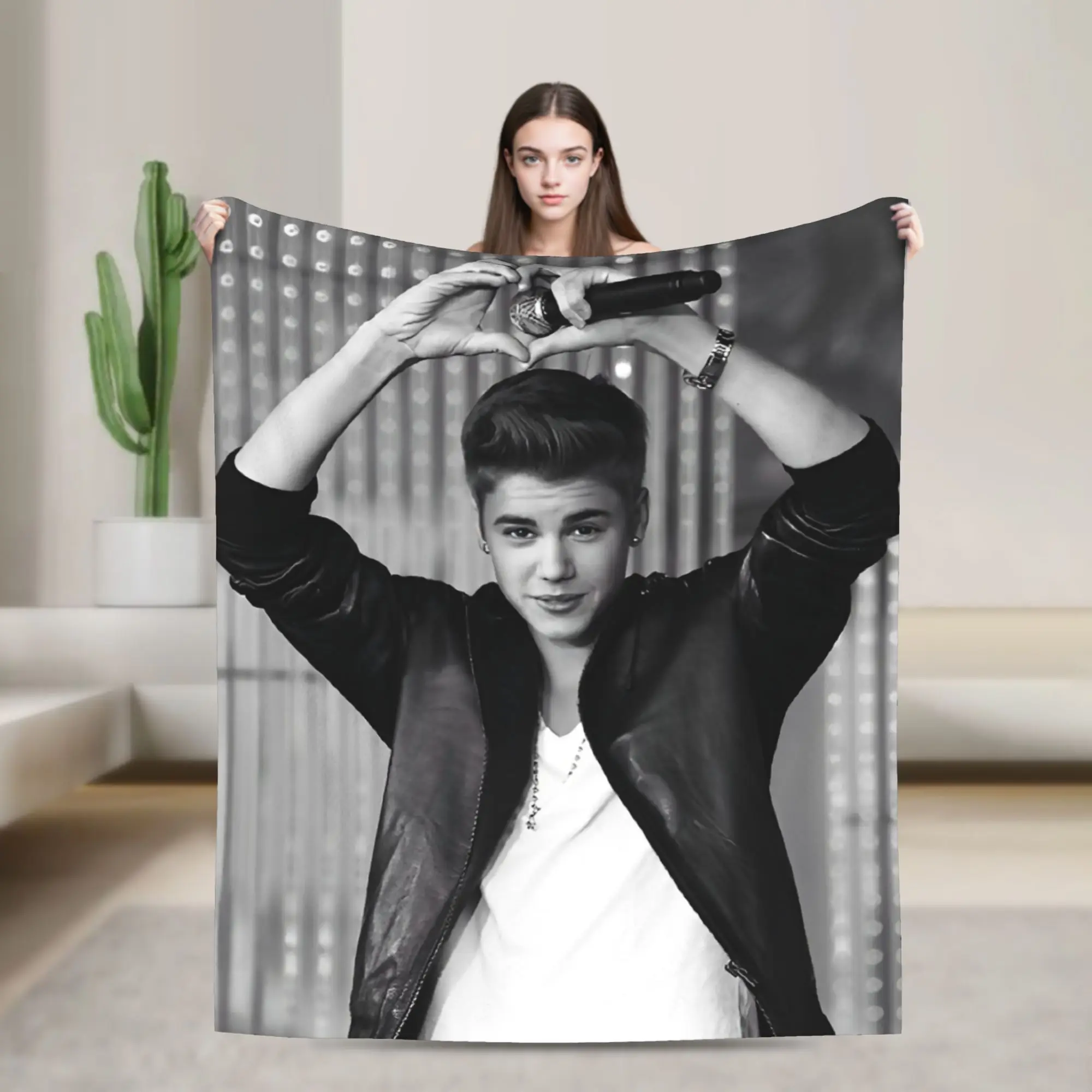 

JBiebers Singer вязаные одеяла музыкальное плюшевое одеяло постельные принадлежности диван мягкие теплые покрывала с принтом