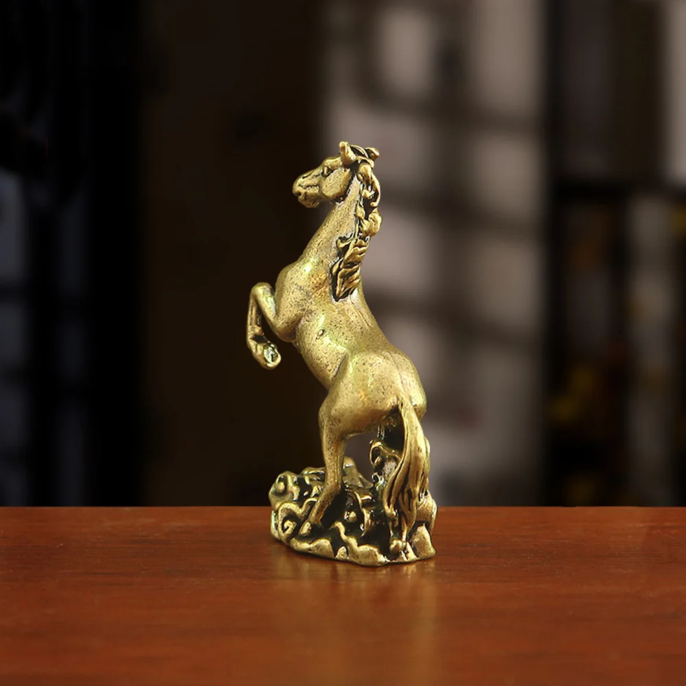Vintage Messing-Pferdefigur auf Glückswolken, Glücksbringer für Erfolg, Feng-Shui-Heimdekoration, Sammlerstücke, Einweihungsgeschenk – Detail 4