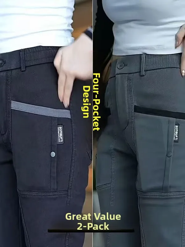 2026 Summer Trendy Men's Workwear Pants Four kets Casual Thin Straight Leg Pants for Office And Work Youth Active Sle