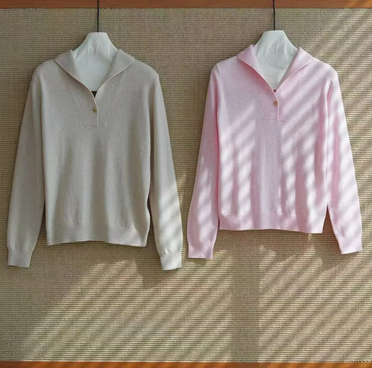 Women Lapel Polo Collar Knit Sweater One Button V Neck Long Sleeve Solid Soft Knitted Top Casual Office Wear
