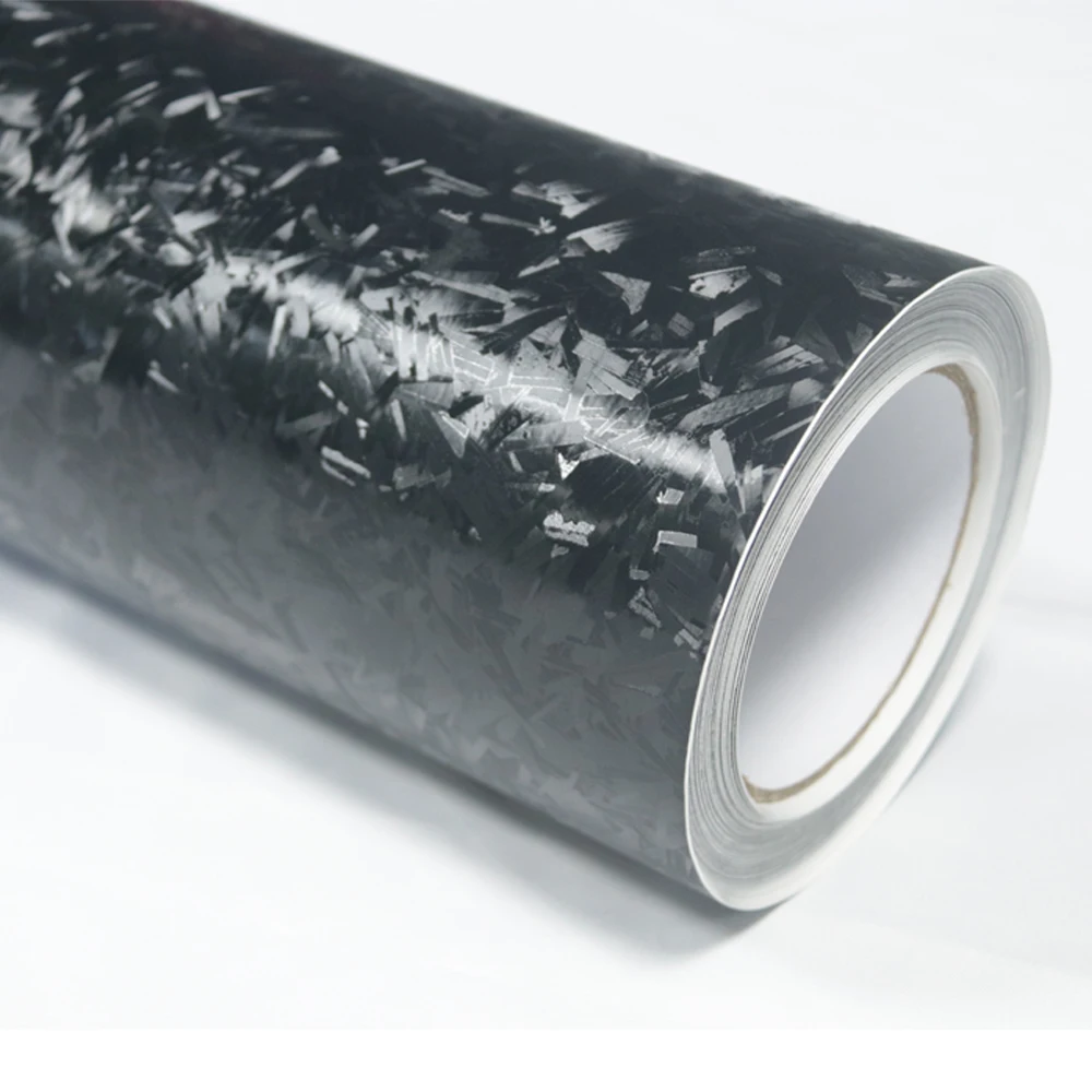 Black Background Satin Carbon Fiber Vinyl Sticker Color Changing Anti Scratch Car Body Interior Decoration Bubble Free