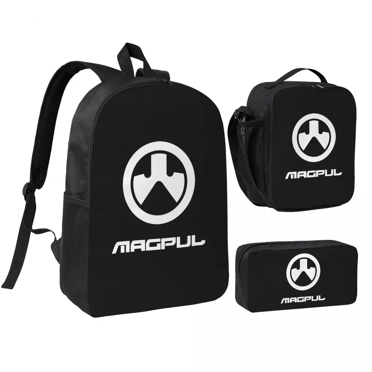 Mochila com logotipo Magpul para estudantes, meninos e meninas, bolsa escolar para laptop, bolsa de ombro, 3 peças, bolsa térmica para almoço, estojo para lápis