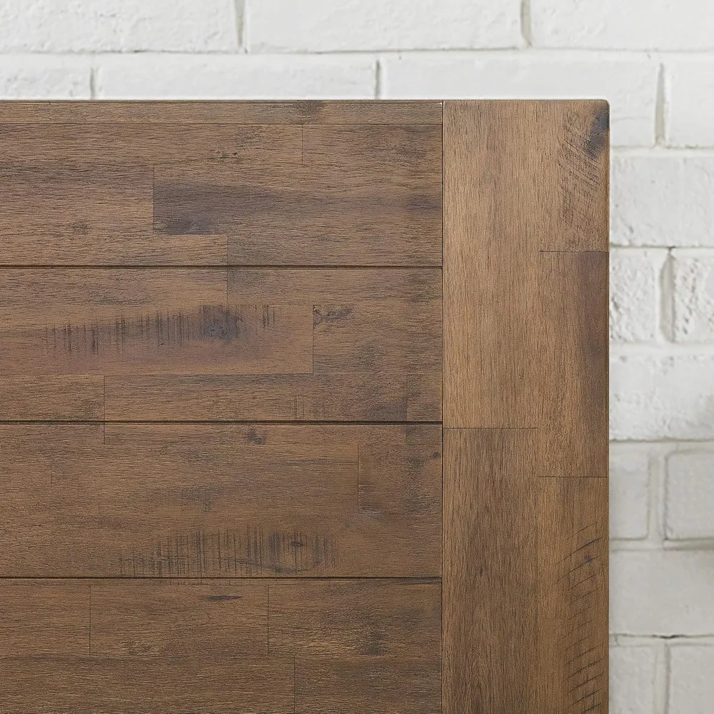 إطار سرير بمنصة خشبية مع لوح رأسي، دعم مرتبة، لا يتطلب صندوق زنبركي، سهل التجميع