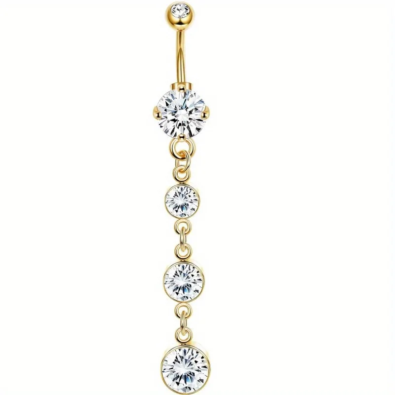 Cute Cubic Zirconia Dangle Belly Button Ring