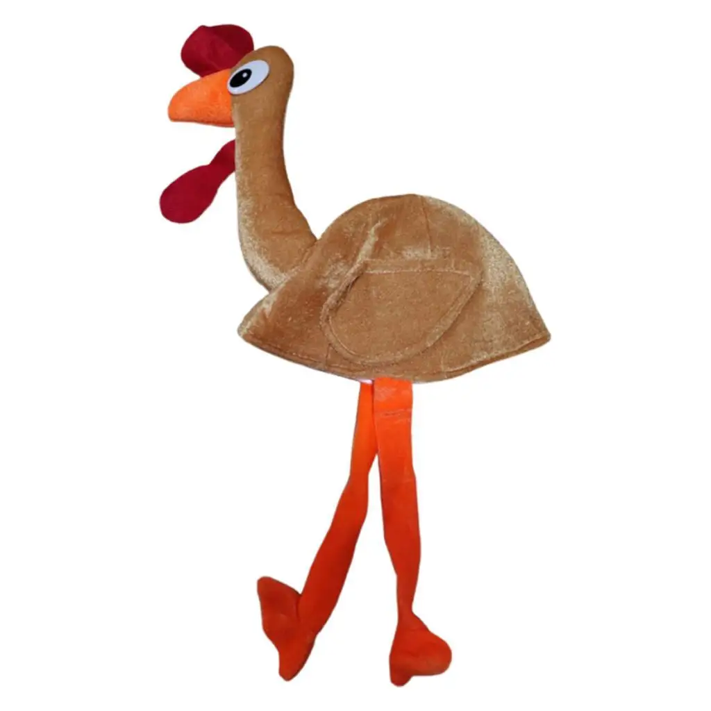 Roast Turkey Hat Costumes Accessories Funny Plush with Head Legs Photo Props for Festive Carnival Xmas Cosplay Woman Man