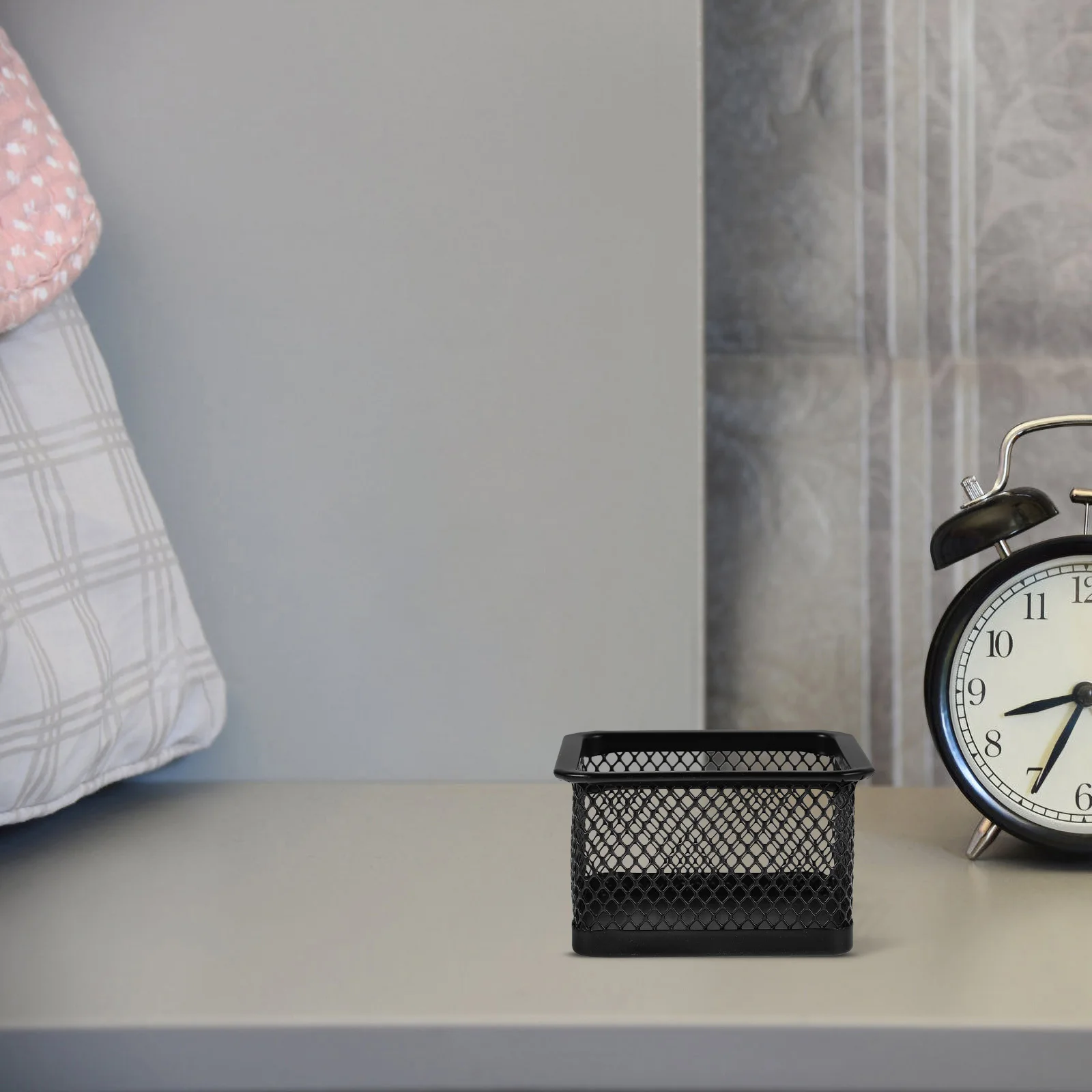 4pcs Paper Clip Organizer Box Square Metal Mesh Desktop Storage For Office Supplies Multifunctional Desk Organizer Bucket