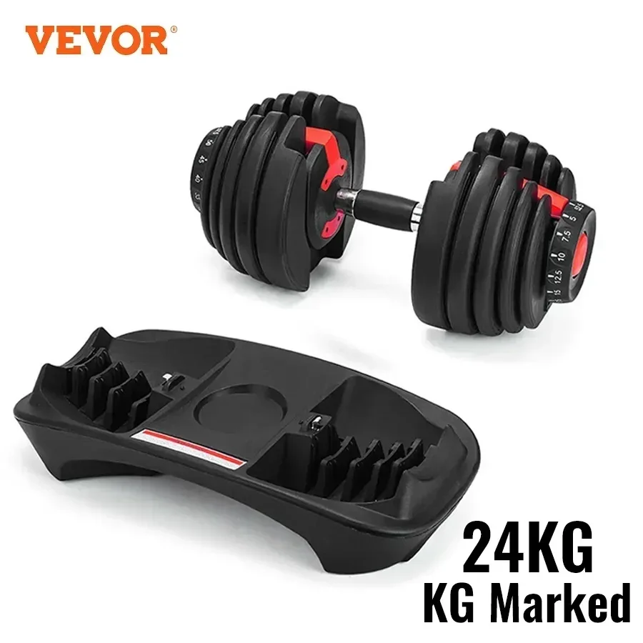 

VEVOR Dumbbell Home Gym 24/40KG 52.5/90LBS Adjustable Dumbbell Workout Equipment Organizer Storage Weight Rack Dumbbell for GYM