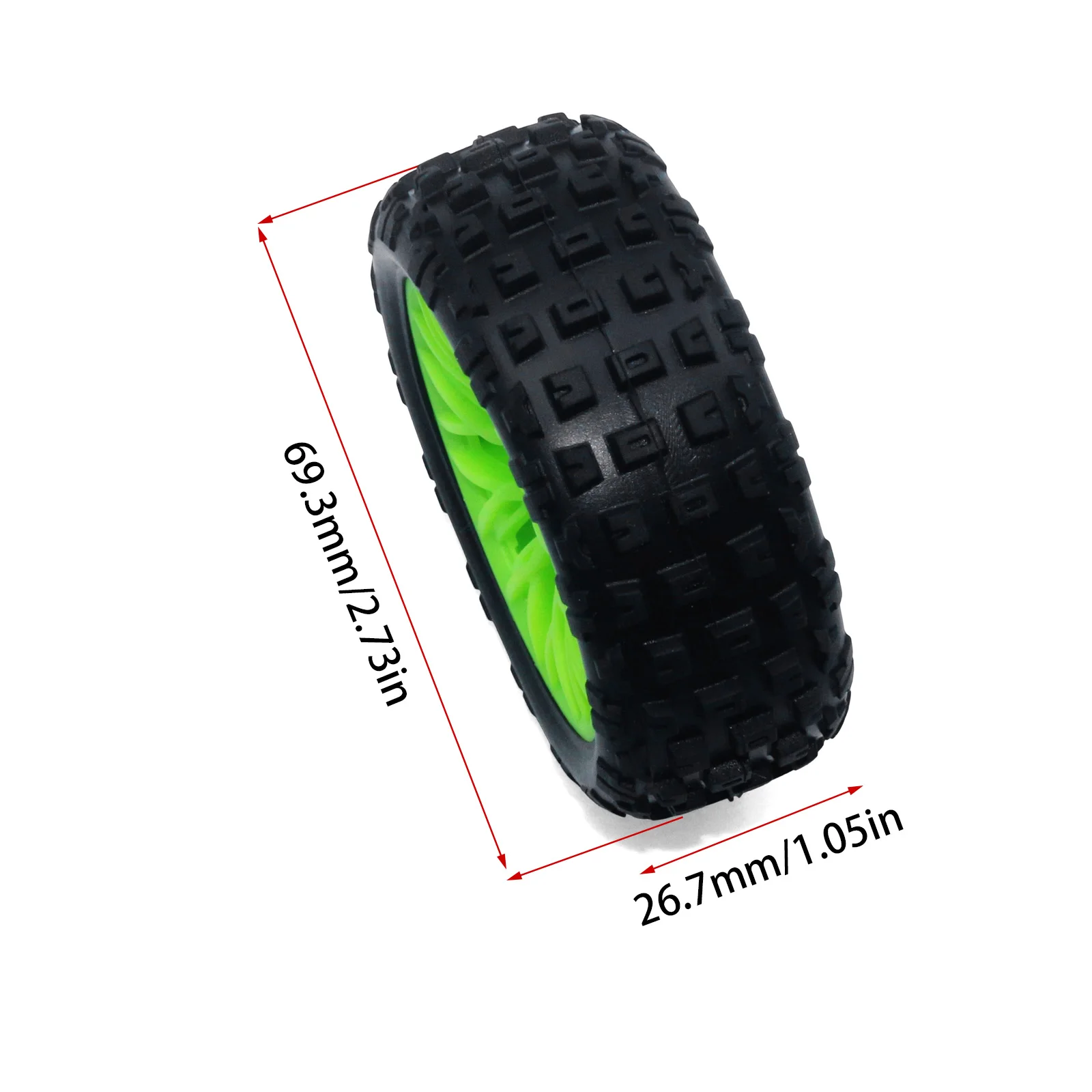 Arrma Typhon Grom/Tamiya Tt02/camión de recorrido corto, neumáticos Rc universales a escala 1/18, paquete de 4, neumáticos de goma de 69mm, piezas de mejora DIY