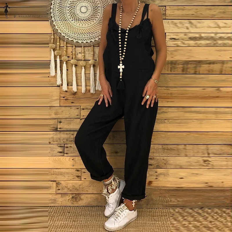 Inen décontracté Fem combishorts sarouel confortable respirant coupe ample été Rers Combinaison pour les femmes