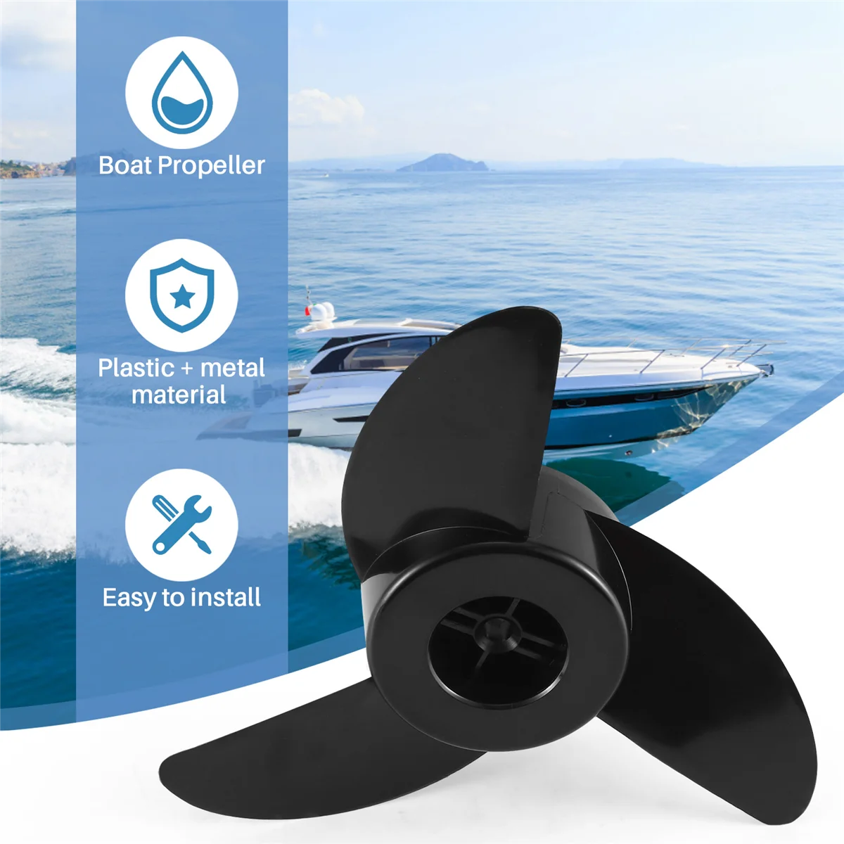 Classic Boat Propellers Electric Outboard Motor Prop for ET44L ET54L D65L Trolling Motors Mount Accessories/Boat 3-Blades
