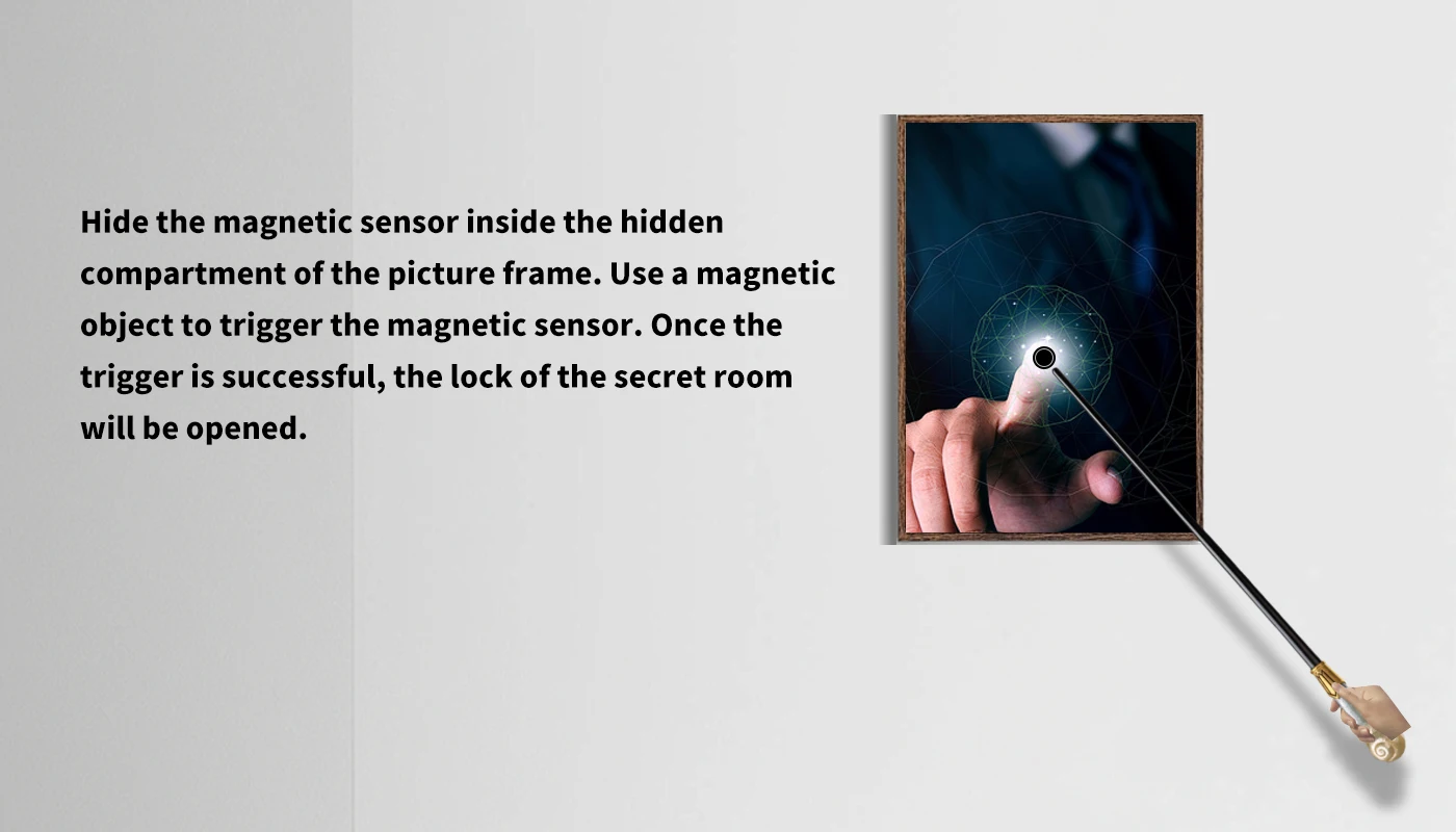 Mysterious Studio Escape Room Prop Magnetischer Sensor löst gleichzeitige Entsperrung aus 1987 superb – Detail 3