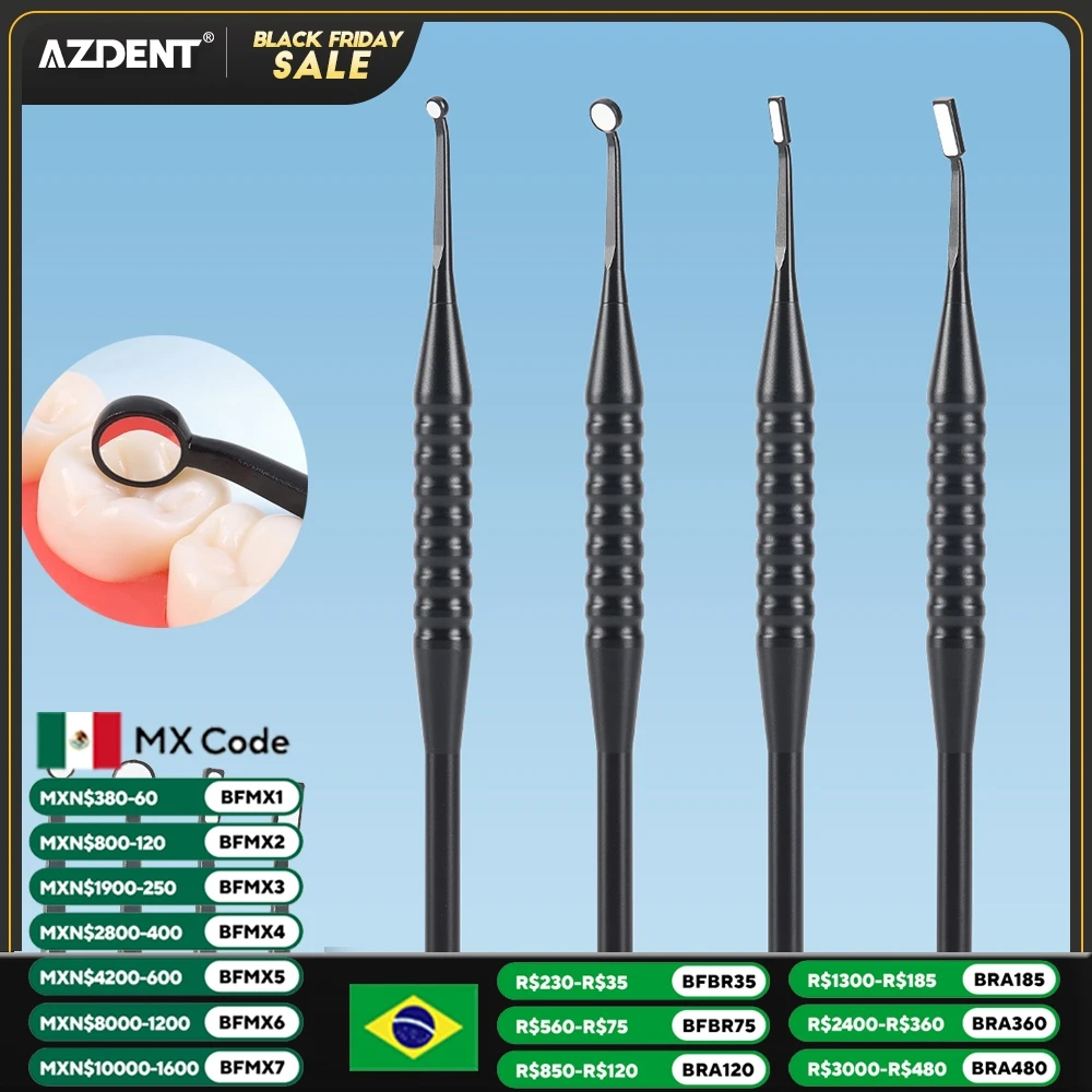 AZDENT 4pcs/kit Dental Micro Mouth Mirror Optical Coatings Reflector Odontoscope Multifunction Checking Oral Dental Lab Tools