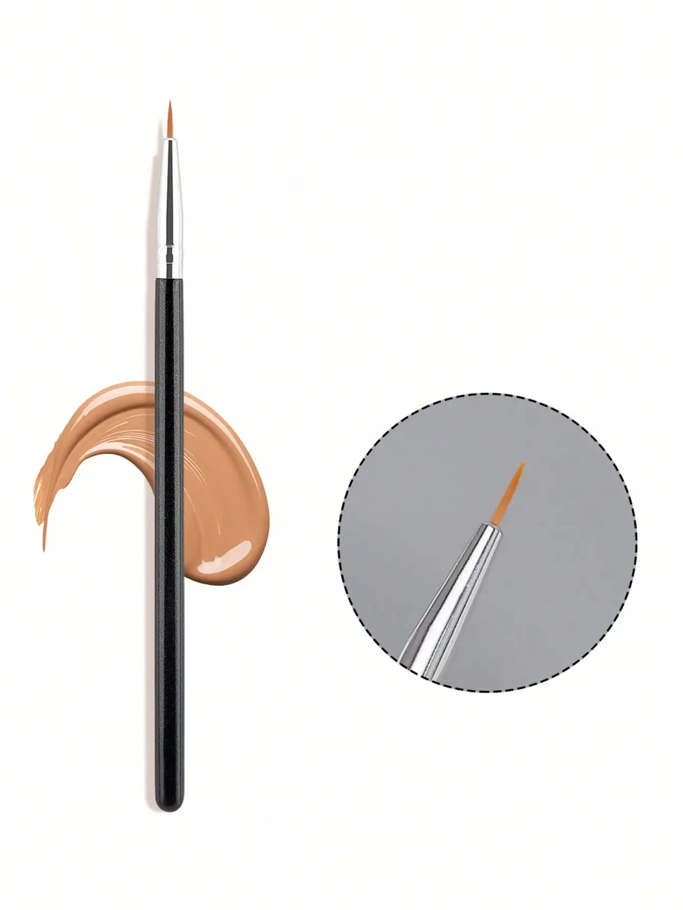 1 Pcs Precision Right-Angle/Corner Eyeliner Brush, Synthetic-Bristle Eye Makeup Tool, Ultra-Thin Beveled Beauty Tool