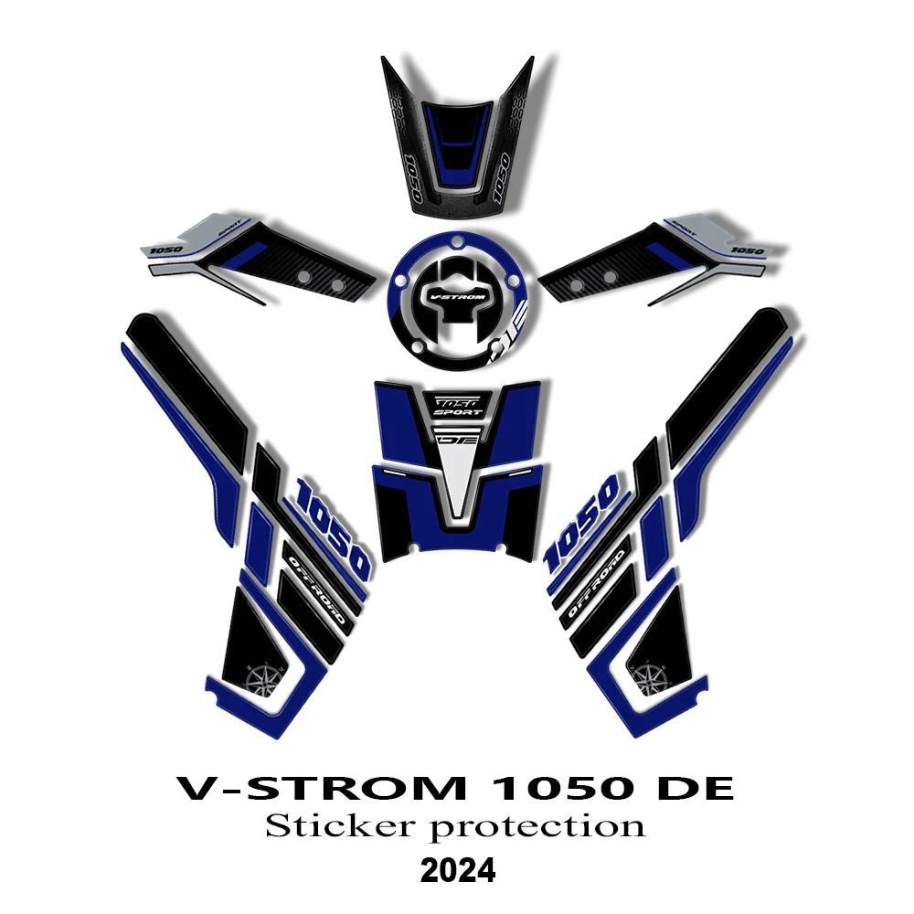 3D Motorcycle Resin Epoxy Sticker Protection Kit Tank Pad Anti Scratch Decal Non-slip for V-Strom 1050 DE VStrom 1050DE 2024