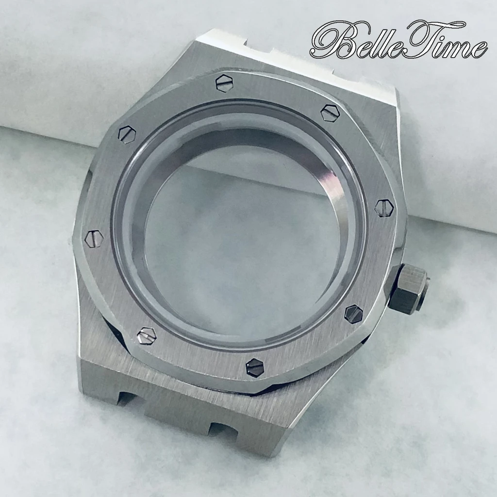 41 مللي متر فضي AP ساعة أجزاء صالح NH34 NH35 NH36 حركة شفافة الظهر الياقوت كريستال AP ساعة حافظة تعديل الملحقات #4