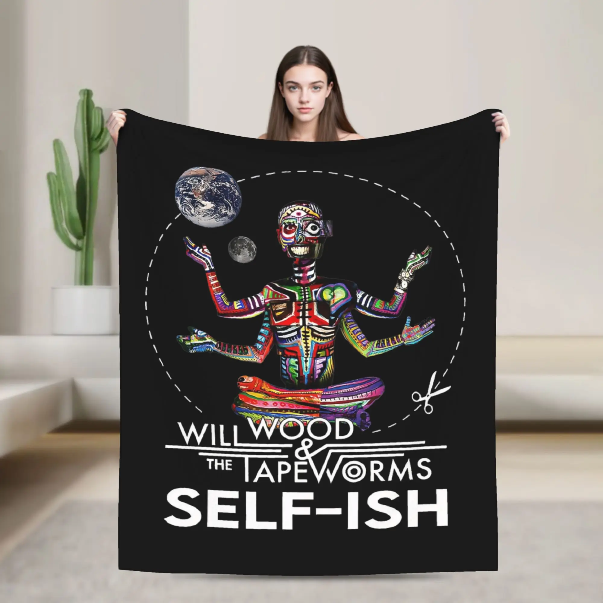Meditation Colorful Selfish Self-ish Will Wood Blanket Flannel  Winter   Warm Throw Blanket for Bedding Office Plush Thin Quilt