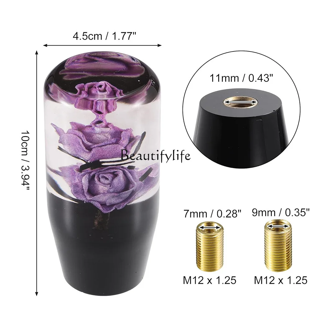 

jj4 Cross-border hot-selling, car modification cherry blossom gear head 10CM JDM pink with flowers, acrylic wave head