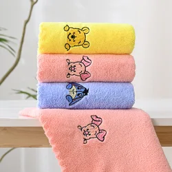 Disney Towel Cartoon Pooh Bear Piglet Boy Girl Kids Baby Anime Bathroom Soft Water-Absorbing Quick Drying Face Towel 3Pack