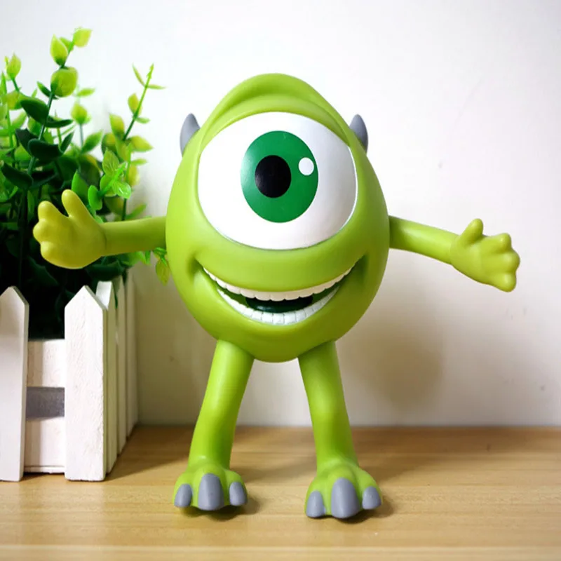 Disney Monsters University 15cm Cute Mike Wazowski Mr Q Money Saving Pot Piggy Bank Action Figure Model Toys Fashion Decor Doll