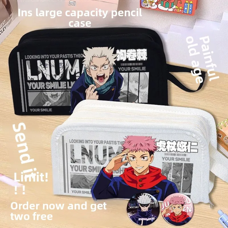 

Anime Jujutsu Kaisen Satoru Gojo Itadori Yuji Fushiguro Megumi School Supplies Stationery Storage Cosplay Pencil Box Case Pen