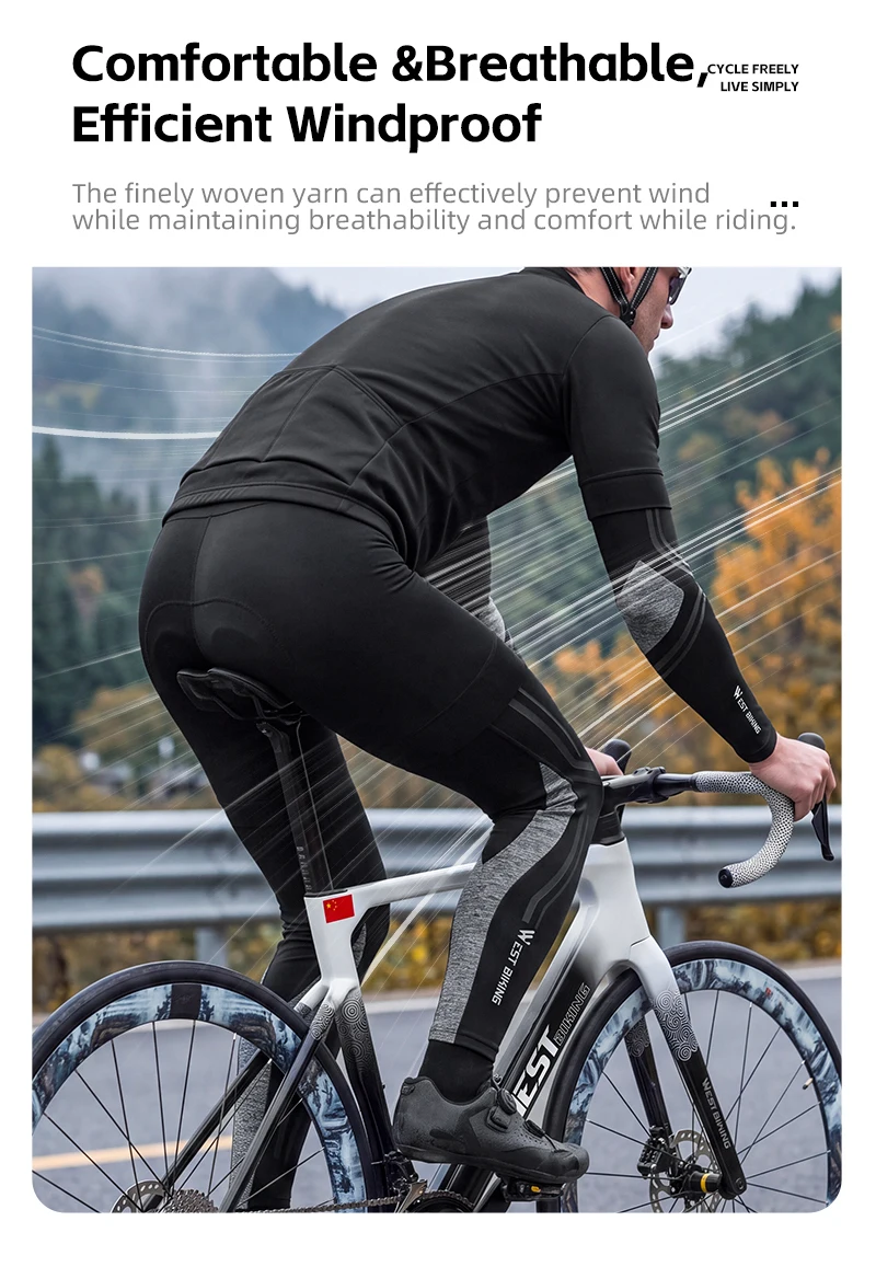 WEST BIKING Fahrrad-Beinwärmer und Armstulpen-Set, Fleece-Thermo-Winter-Fahrrad-Beinkompressionsabdeckungen, Rutschfeste MTB-Rennrad-Ausrüstung – Detail 6