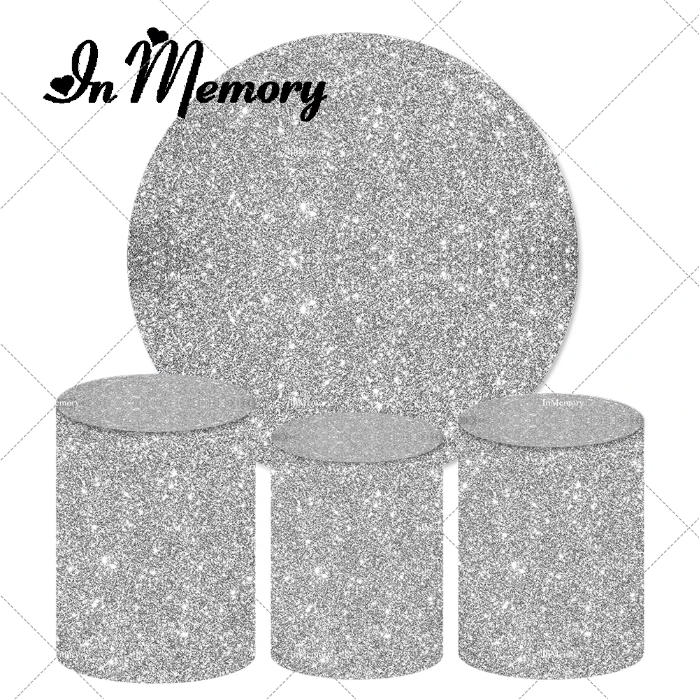 Fondo redondo Bokeh con luz brillante plateada para adultos, fiesta de cumpleaños, boda, círculo, fotografía, utilería de fondo