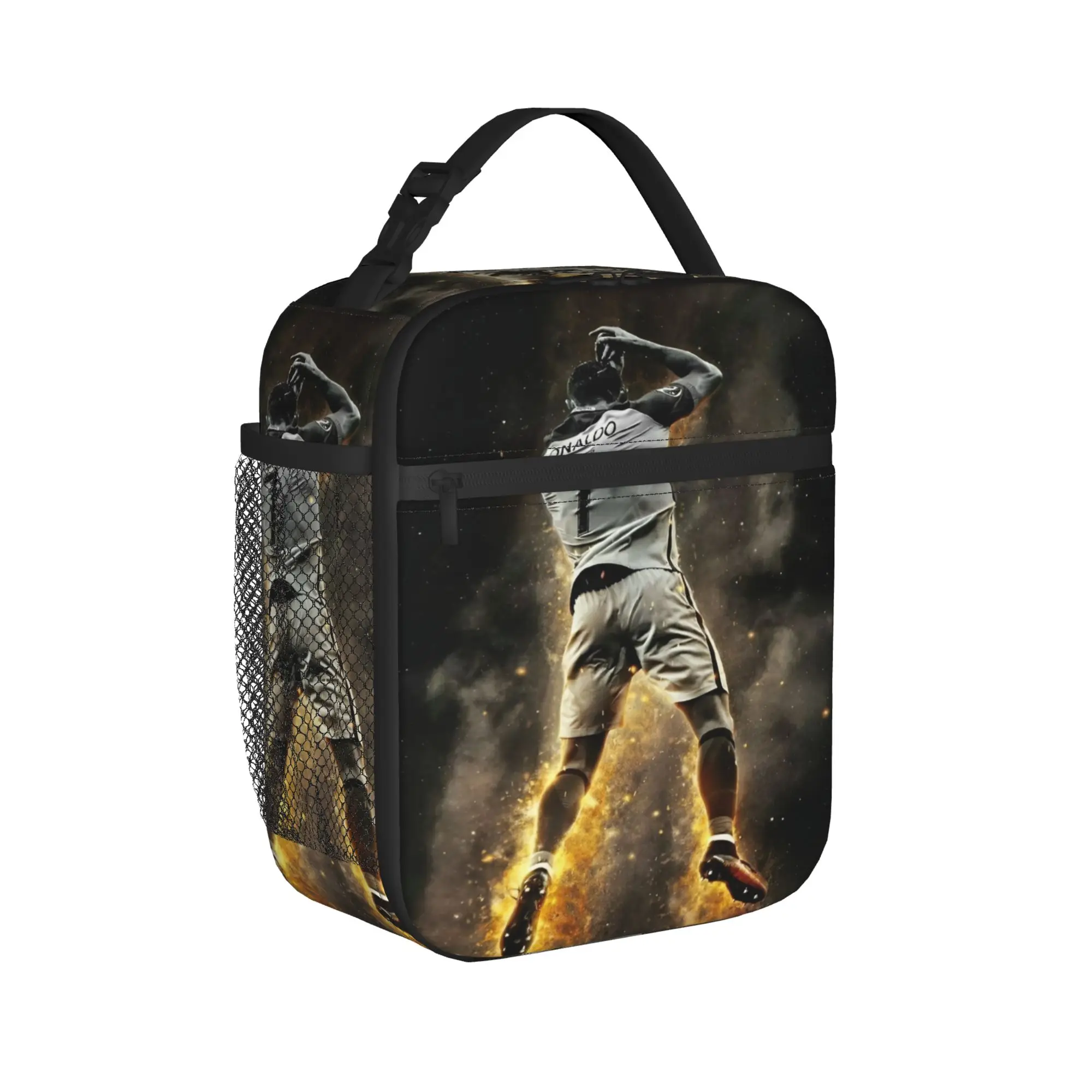 Siuuuuuu Ronaldos Cr7 Football Insulated Lunch Bag Soccer Meal Container Cooler Bag Lunch Box Tote School  Outdoor Girl Boy
