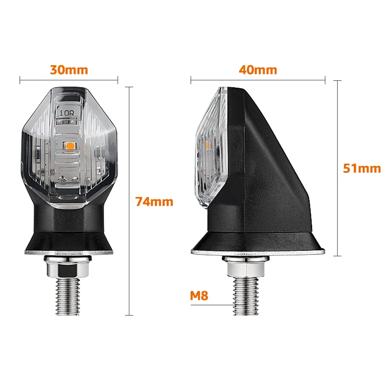 Motorcycle LED Turn Signal Light Mini Amber Turning Lights Flasher Moto Lamp 12V 8mm For Honda For Yamaha Moto Indicator Lamps