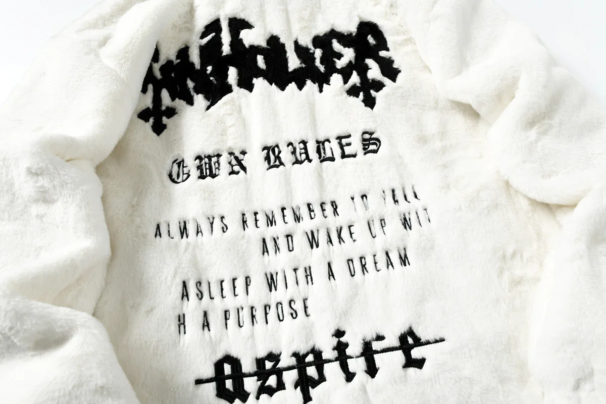 Hip Hop Alphabet Stehkragen Jacke Männer Übergroße Lose Fleece Warme Paar Baumwolle Mantel Winter Streetwear – Detail 10