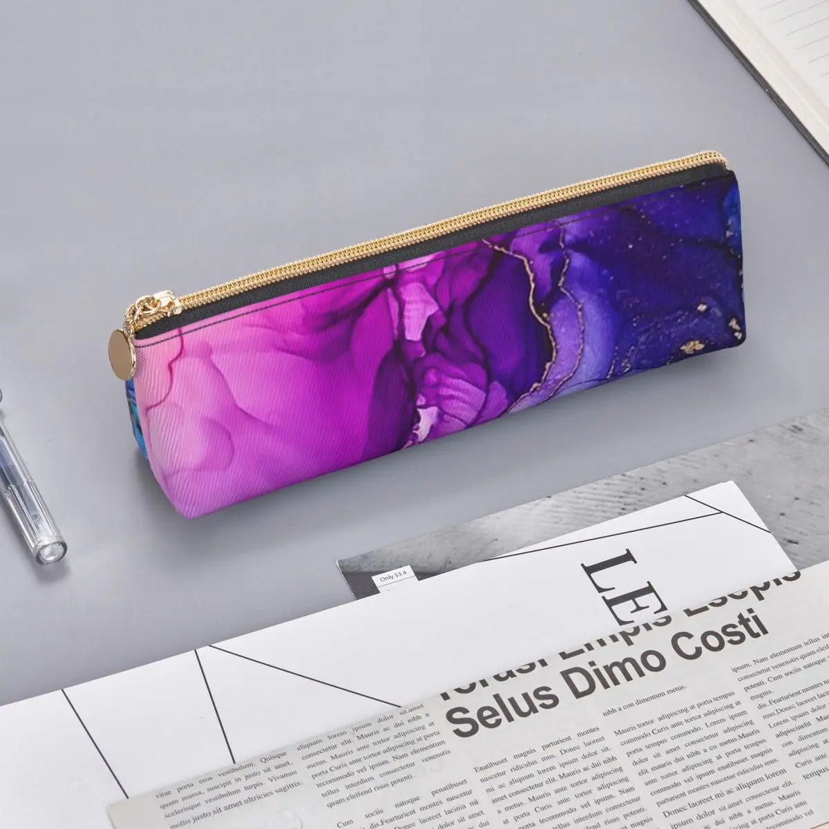 Abstract Vibrant Rainbow Ombre Pencil Cases Pencil Pouch Storage Stationery Supplies Pen Box Pencil Bag for Kids School
