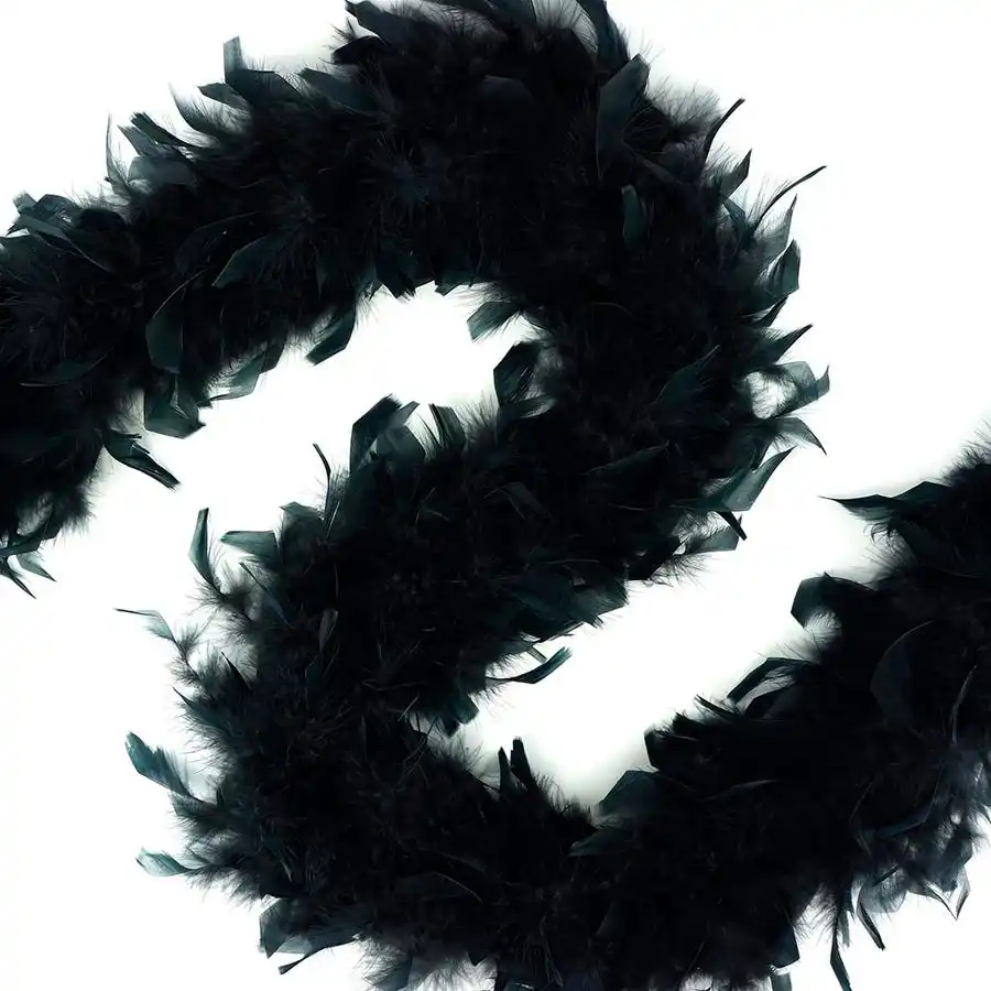 Black White Feather Boa 2Yards Fluffy Turkey Marabou Feather 1920S Shawl/Scarf 38g Plumas forWedding Party Christmas Decoration