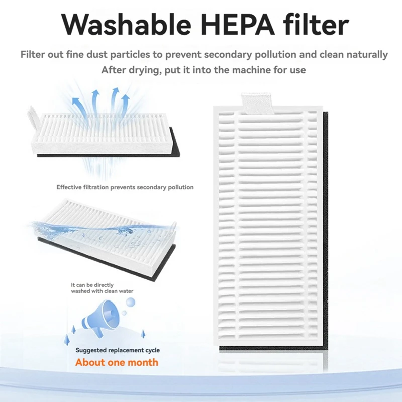 11 قطعة لأجزاء المكنسة الكهربائية الروبوتية M3، فرش جانبية رئيسية، وسادات ممسحة، مجموعة ملحقات أكياس الغبار #6