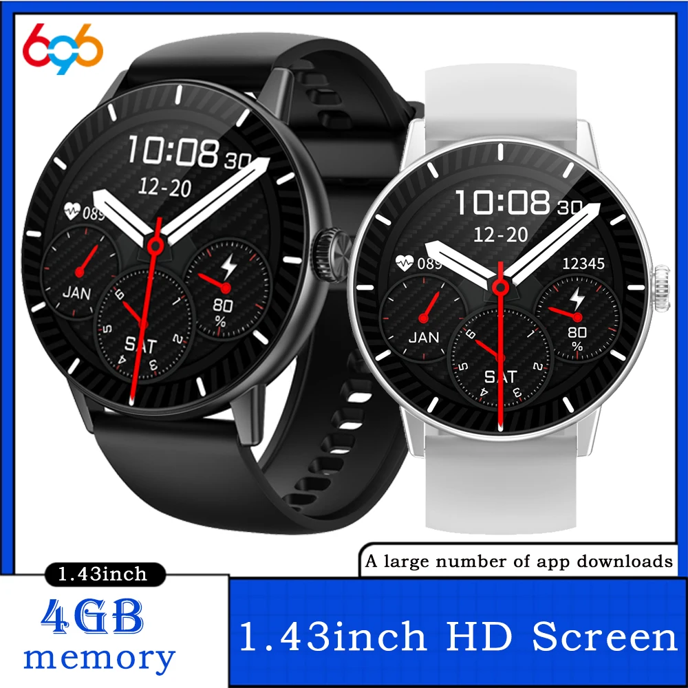 

Smart Watch Map 4GB Memory Music Heart Rate Health Lady Smartwatch App Download Watches Sports Waterproof Sleep Voice Assistant