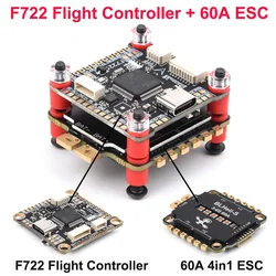 F405 F405HD / F7 F722 Controller di volo/F4 V3S Plus FC + 45A / 60A 4 in1 BLheli_S ESC Stacks 30.5*30.5mm per RC FPV Racer Drone