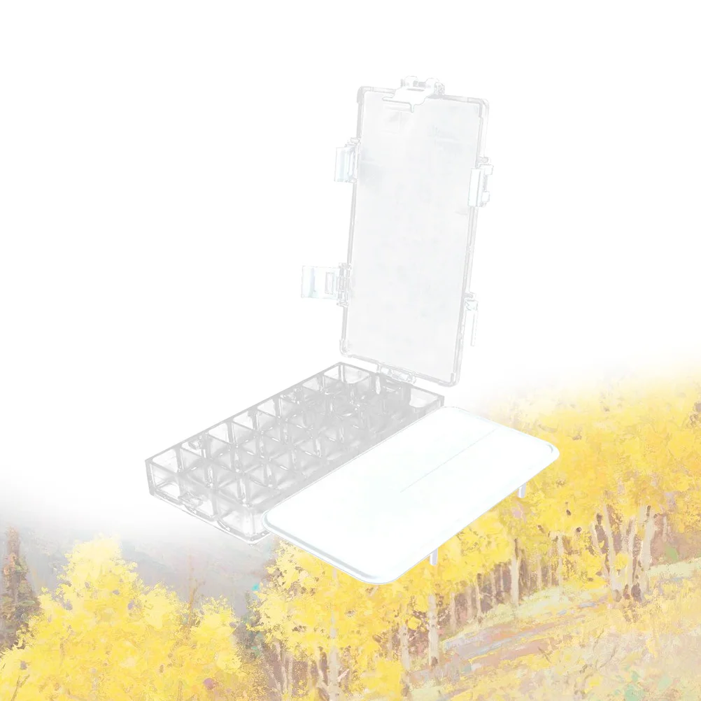 

24 Compartments Paint Trays Moisturizing Pigment Box Painting Pallet Folding Palette Oil Paints Color White
