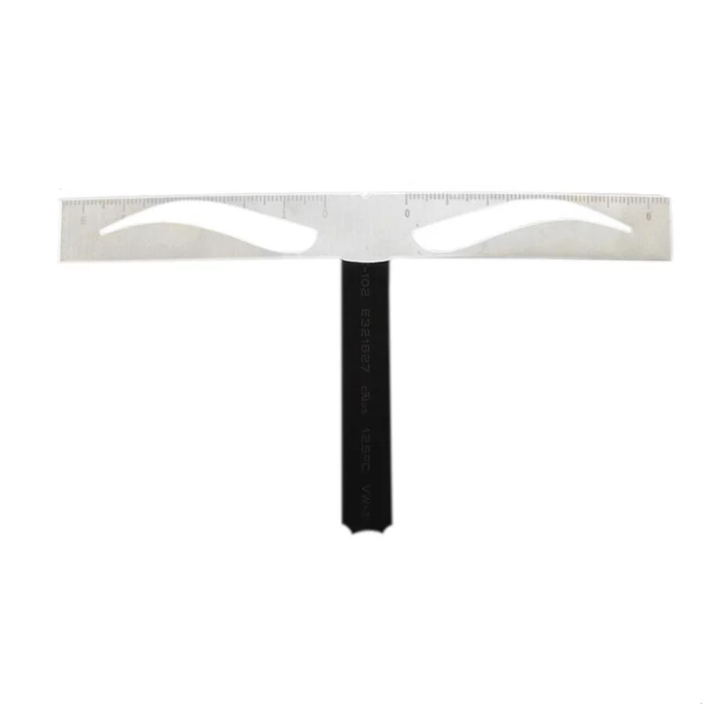 1 قطعة الفولاذ المقاوم للصدأ الحاجب استنسل حاكم المهنية الحاجب تشكيل أداة للحواجب متناظرة رسم دليل تطبيق سهل