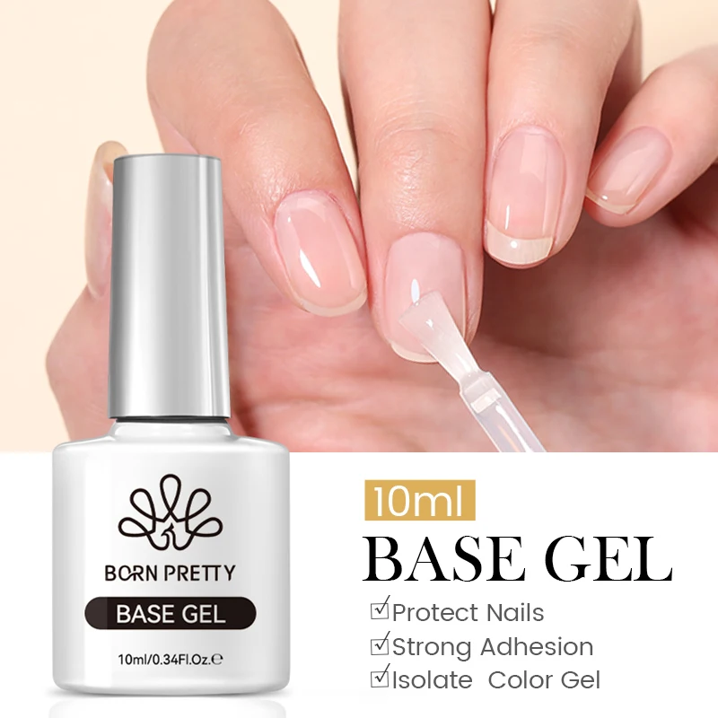 BORN PRETTY-Juego de esmalte de uñas en Gel con Base de Gel y capa superior, esmalte de uñas en Gel para decoración de uñas, Kit de herramientas de diseño, 10ml