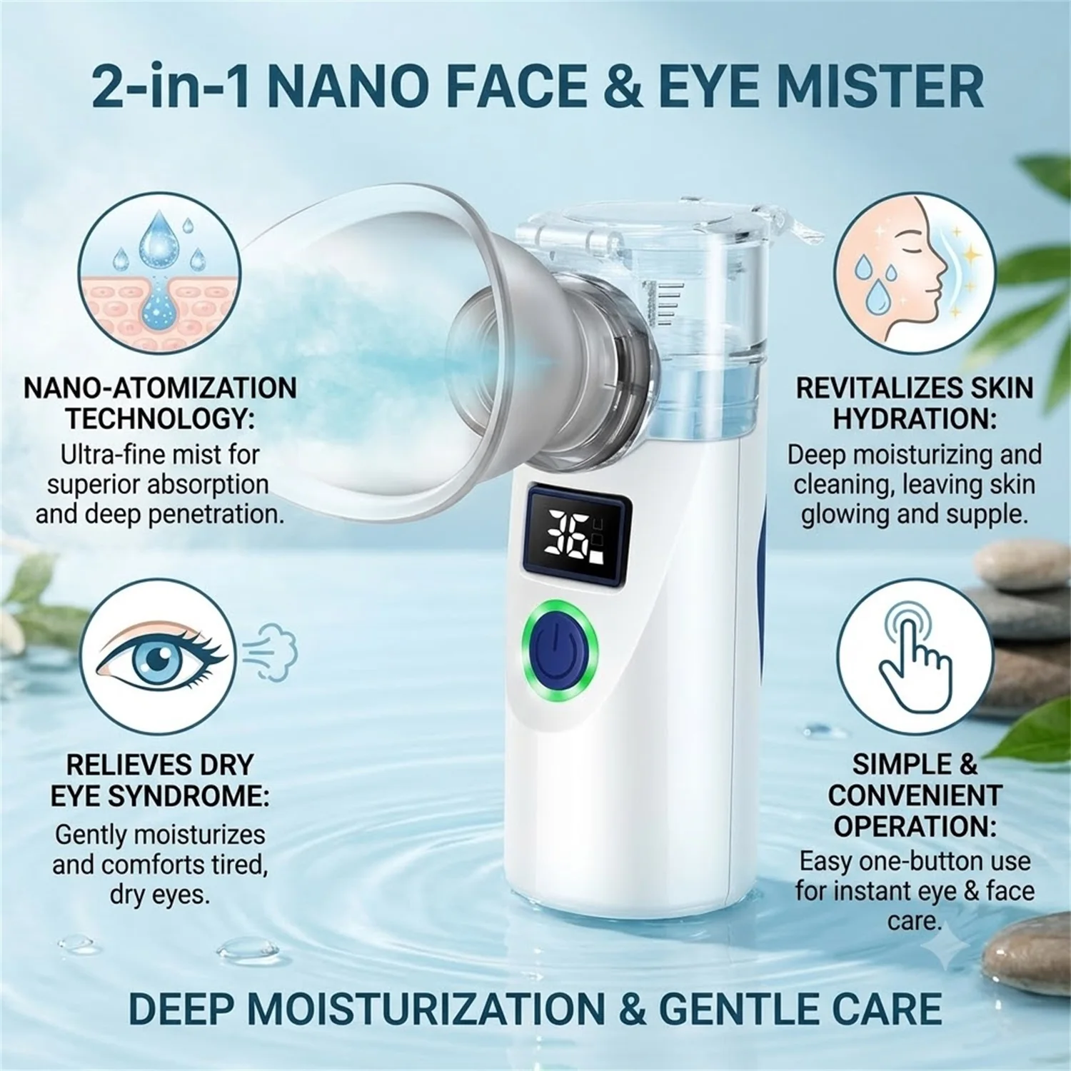 Facial Steamer, Beauty Instrument, Water Replenishing Instrument, Moisturizing Spray, Humidifying Heat, Facial Steam Sprayer