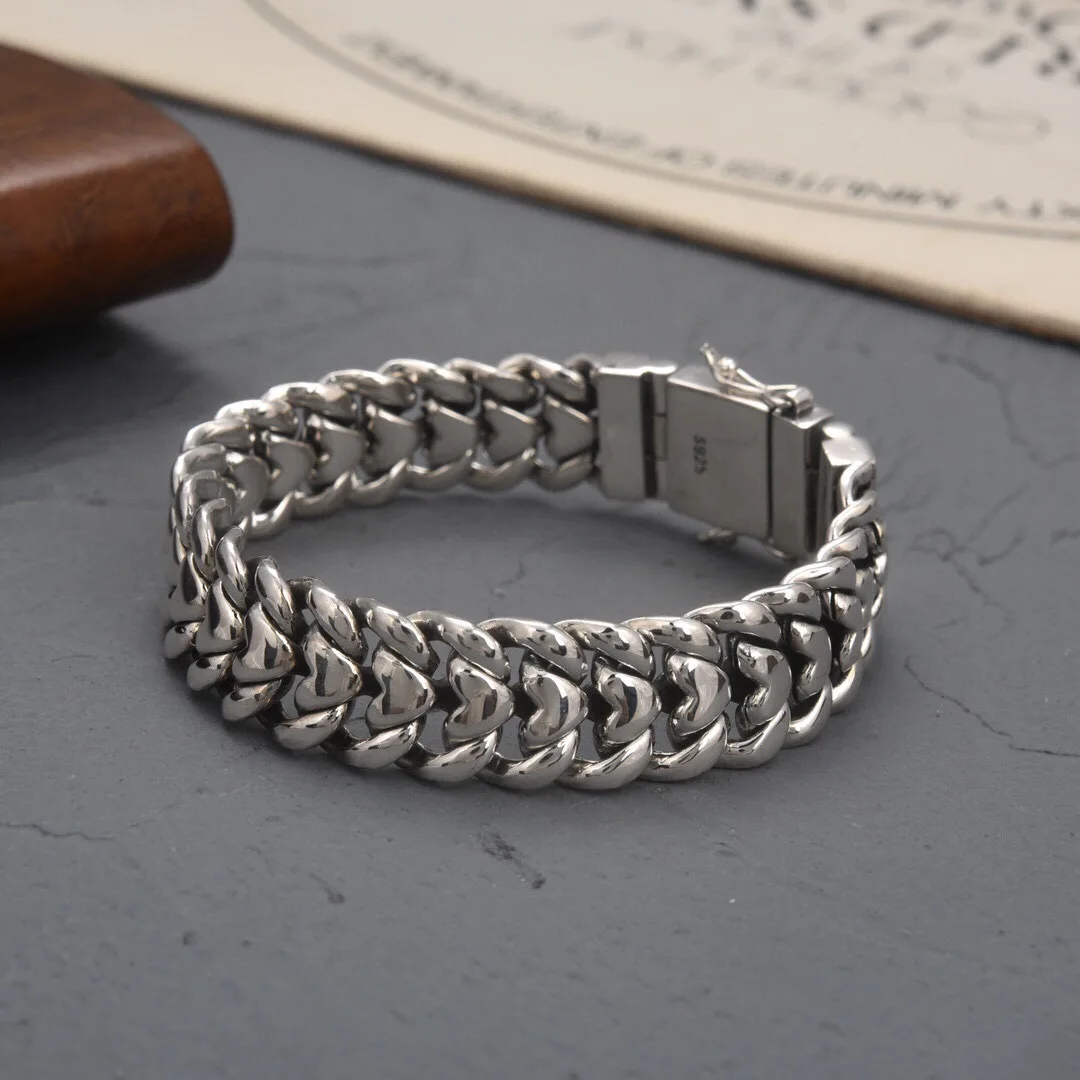 New2023 New Simple, Fashionable, Smooth Face Love Bracelet Wide, Dominant, and Versatile Heavy Industry Wide Edition Bracelet