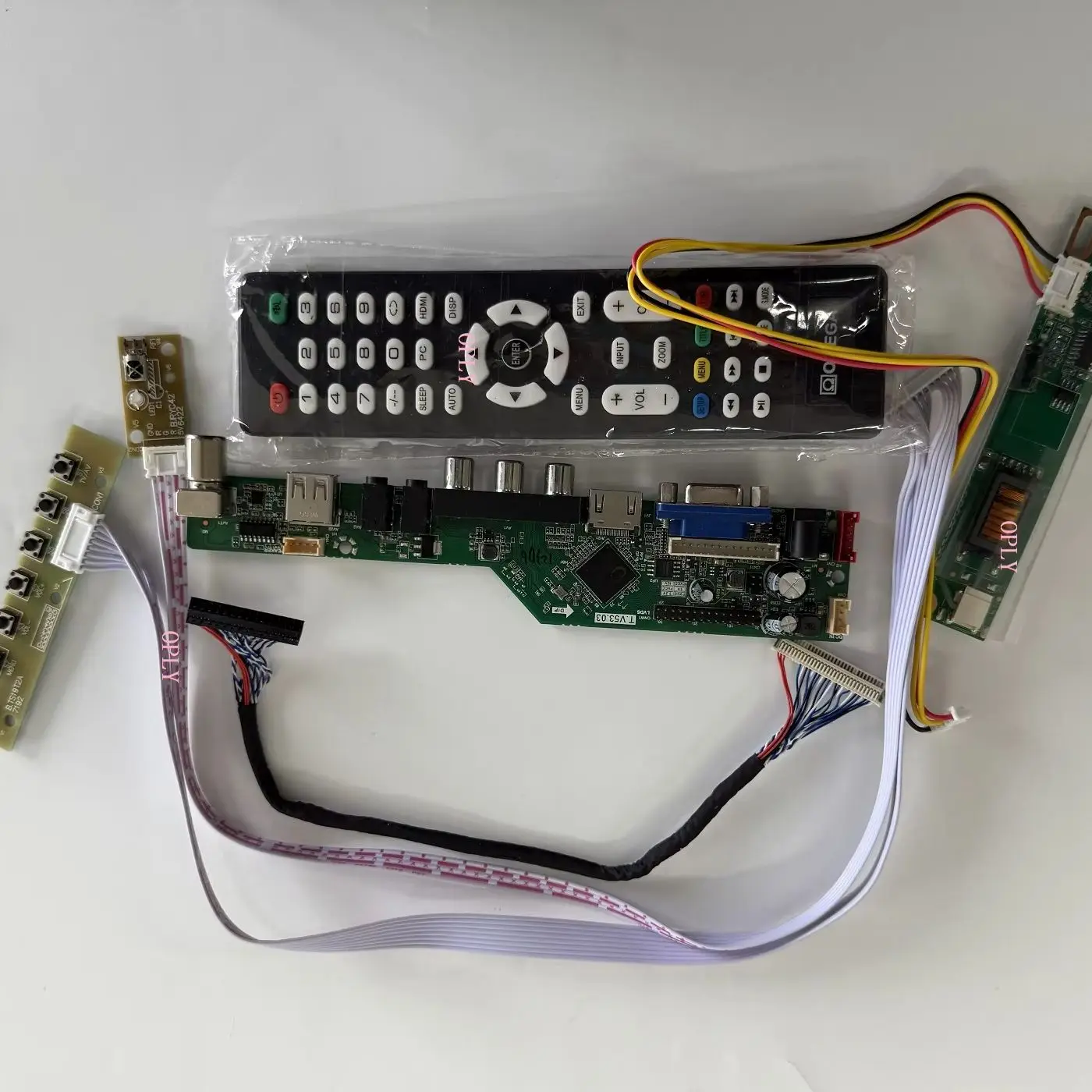 LVDS 30Pin 1CCFL TV Controller Board Kit IR Analog USB AV HDMI for B141EW01 B141EW02 B141EW03 B141EW04 1280*800 LCD Monitor DIY