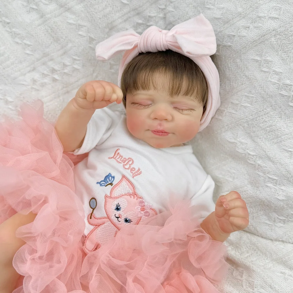 

Кукла BZDOLL 19 дюймов, реалистичная спящая кукла-реборн для девочек, с виниловыми конечностями и тканевым телом, ручная работа, 48 см, подарок на день рождения, игрушка