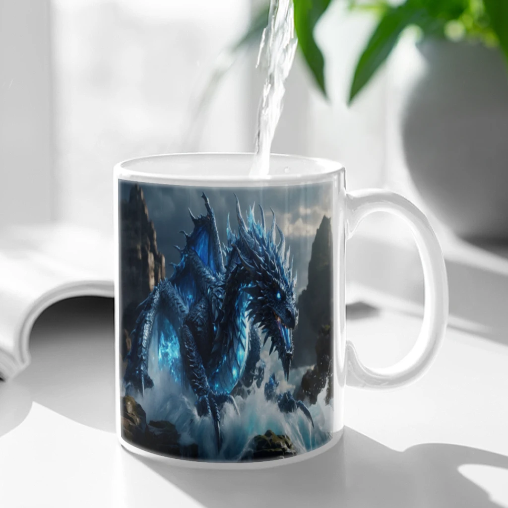 Nordic Fantasy Dragon Coffee Mug Ceramic Water Cup Heat Sensitive Coffee Cups Summer Winter Drinkware