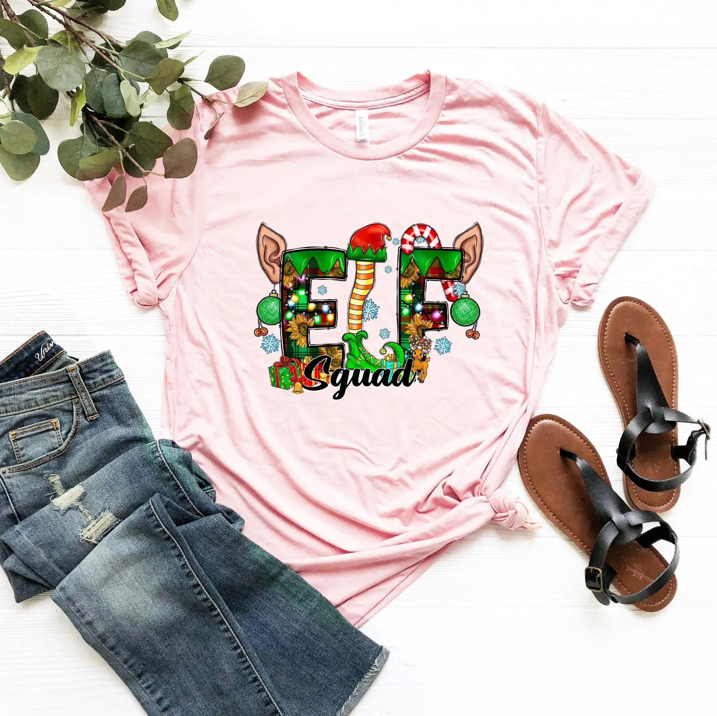 Christmas Elf Squad T Shirt Ears Xmas Costume Cute