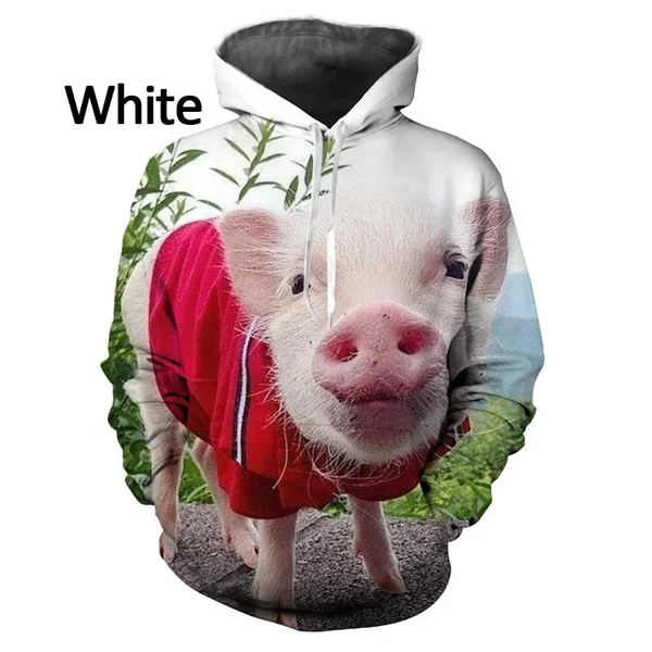 2023 Funny Animals 3D Printed Piglet Hoodie Bionic Sweatshirt and Pine Camouflage Unisex Hoodie